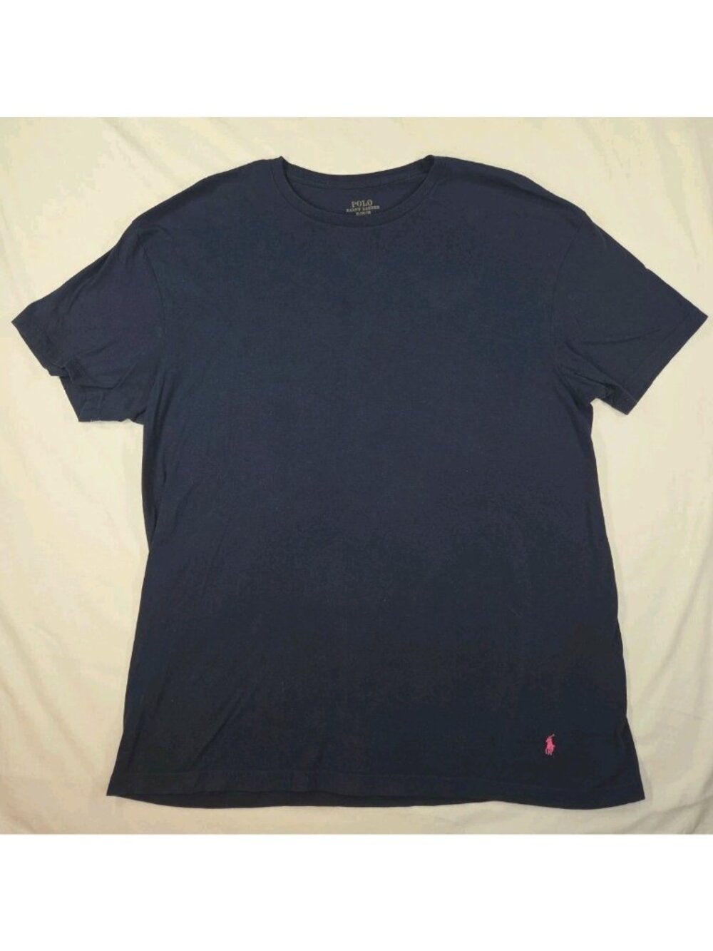 Polo Ralph Lauren Classic Blue Crewneck T-Shirt Men's Size XL Pink Pony